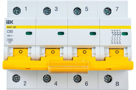 Купить 3.2.Авт выкл IEK 3/80А C ВА47-100 MVA40-4-080-C фото №1